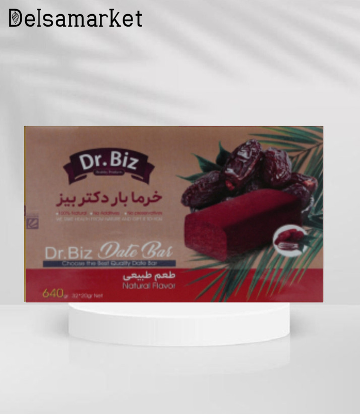 خرمابار طبیعی دکتر بیز | ۳۲ عدد | طعم اصیل خرما، بدون هیچ افزودنی!